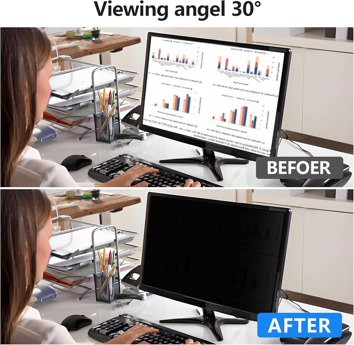 Computer Privacy Screen Protector 22 Inch with Hp Dell Acer Asus Samsung LG and More, Removable Security Shield Filter for 16:10 Aspect Ratio Monitor Like ViewSonic Sceptre AOC Koorui BenQ(22" Diagonal 16:10 1 Pack)