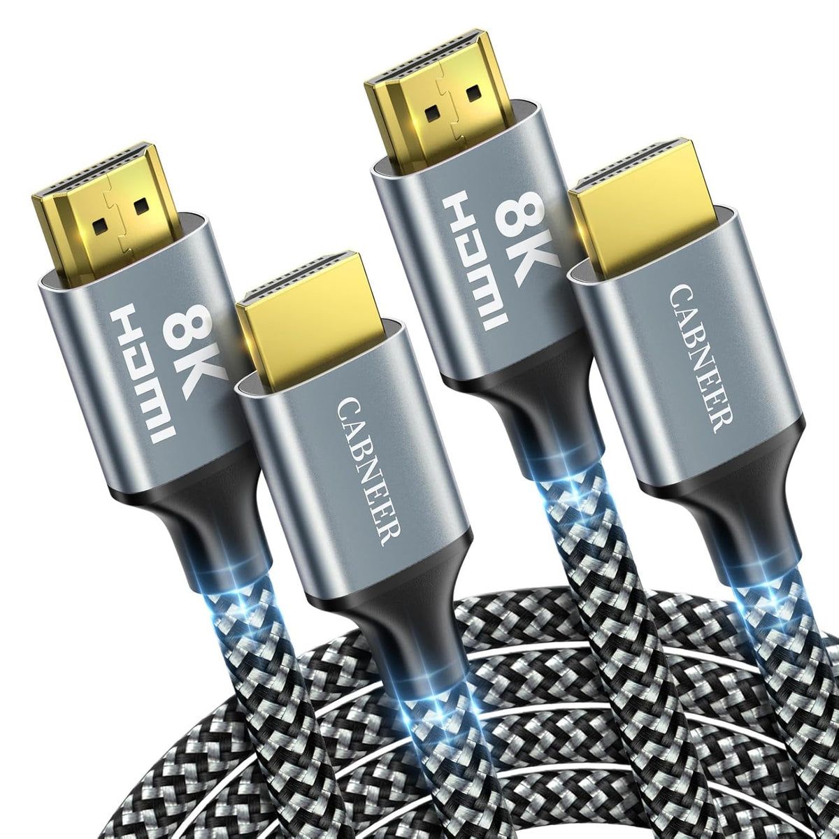 8K 8 2Pack, 48Gbps 2.1 2.1 8K 60Hz 4K 120Hz 2.2/2.3, HDMI Cable ft High Speed HDMI Cable, Braided HDMI Cable Support