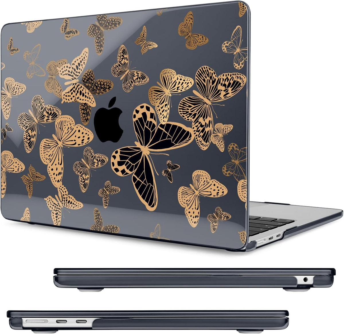 Compatible with MacBook Air 13.6 inch Case, M4 A3240/M3 A3113/M2 A2681 (Released 2025 to 2022), Hard Shell, Keyboard Cover, Screen Protector, Webcam Cover & Type-C Adapter, Butterfly
