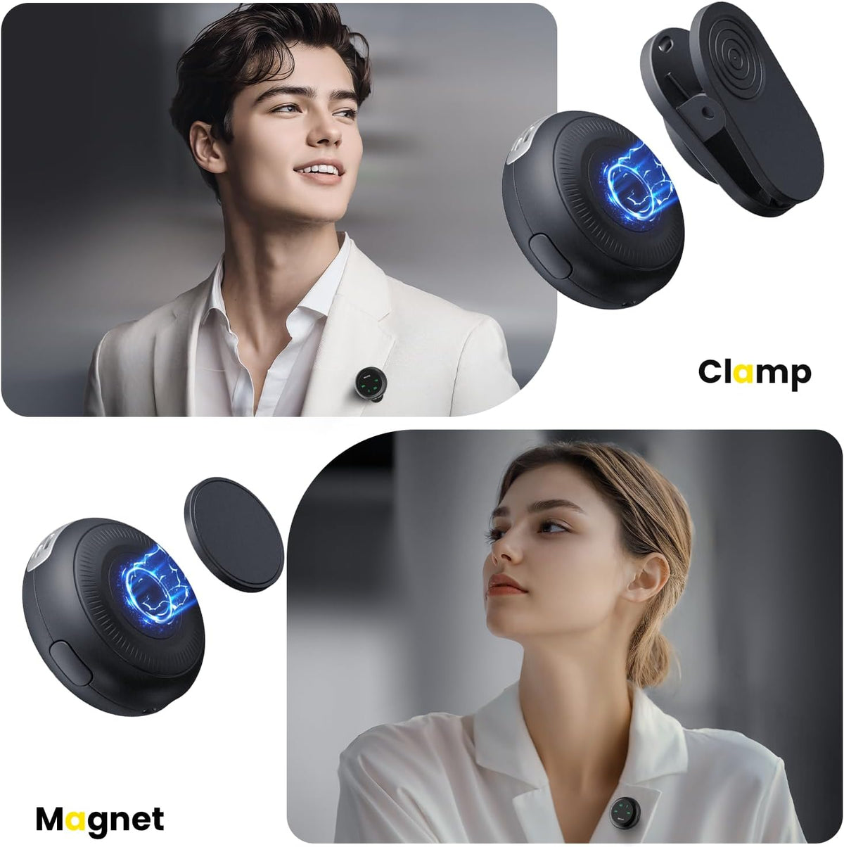 2 Pack Wireless Lavalier Lapel Microphone for iPhone 14/13/12/11/XR/XS/8 Series Phone Noise Canceling Lav Mic Clip On Microphones Recording Vlogging, Lightning