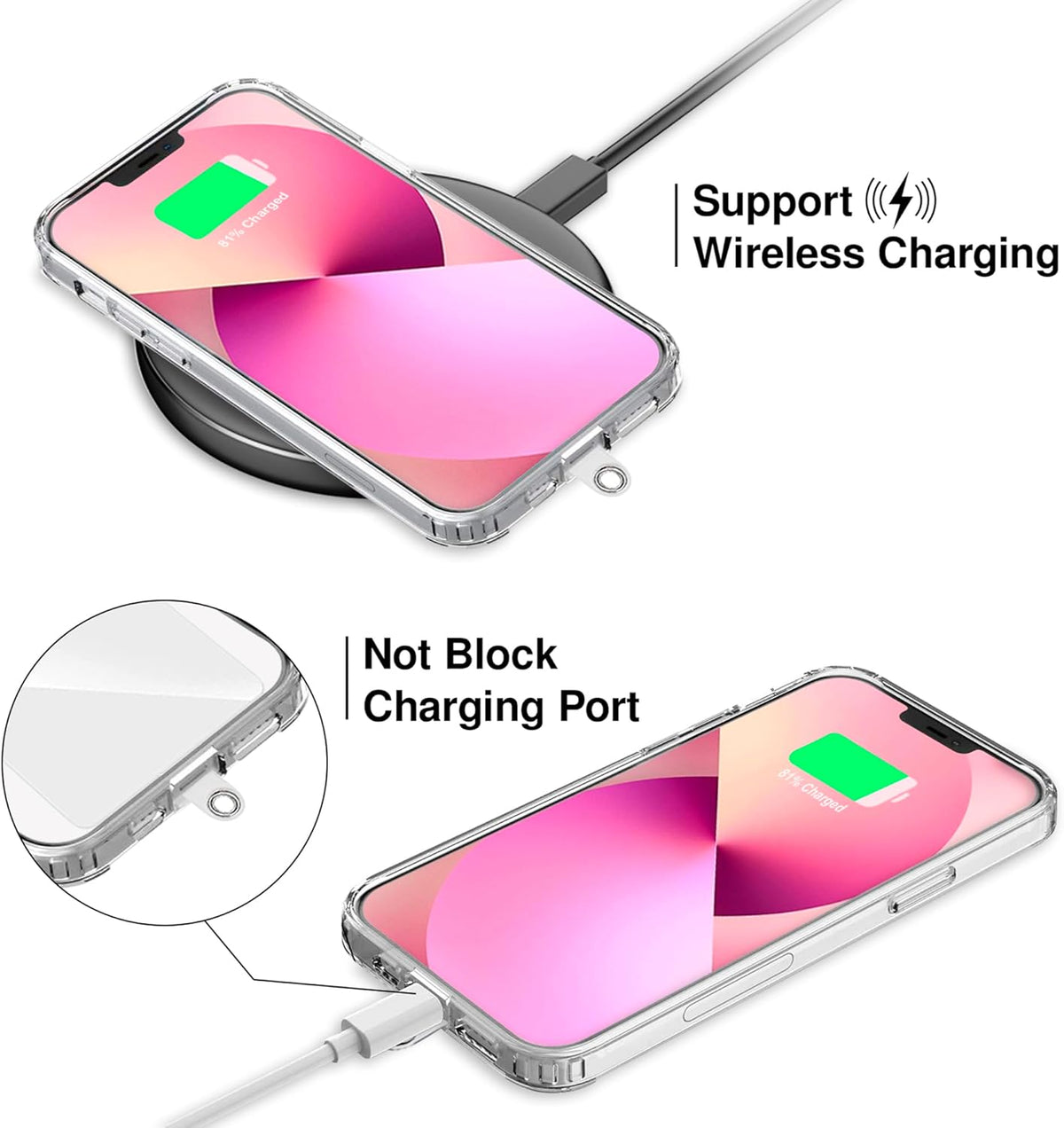 Cell Phone Lanyard [Lilac] - Comfortable Universal Smartphone Lanyard - Easy to Use Neck Phone Holder [Clear Patch] - Adjustable Length Phone Strap Crossbody - Fits All Mobile Phones