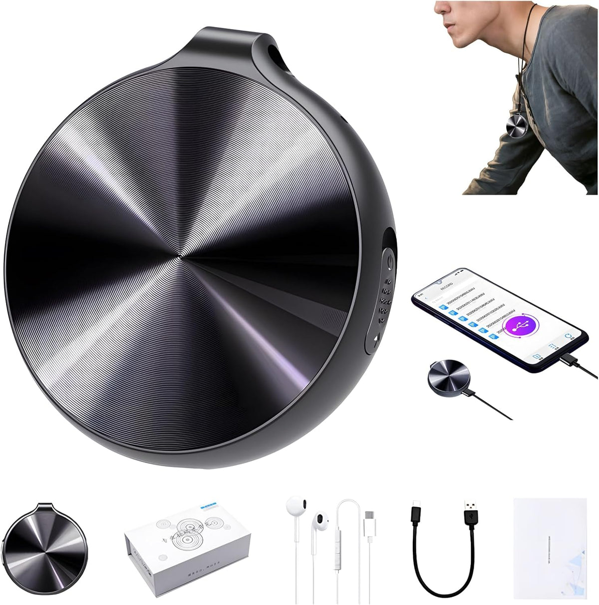 BINGONE (4 HD Smart Voice Recorder with One-Touch Recording & Playback, Recorder Noise Cancellation - Portable