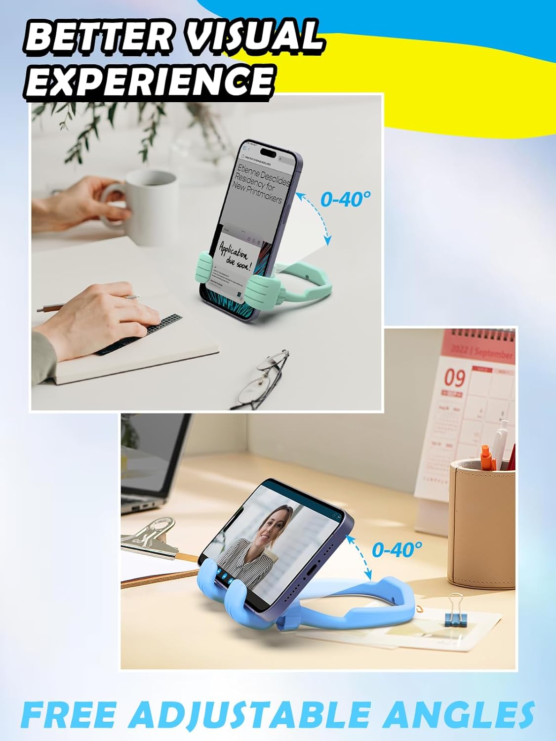 Cell Phone Holder Thumbs Up Lazy Phone Stand: 3 Pack Graduation Gifts for Teen Boys Him Kids 2025 Phone Stand for Desk Back to School Supplies Gifts for Men Birthday Funny Cool Gadgets Stuff Ideas