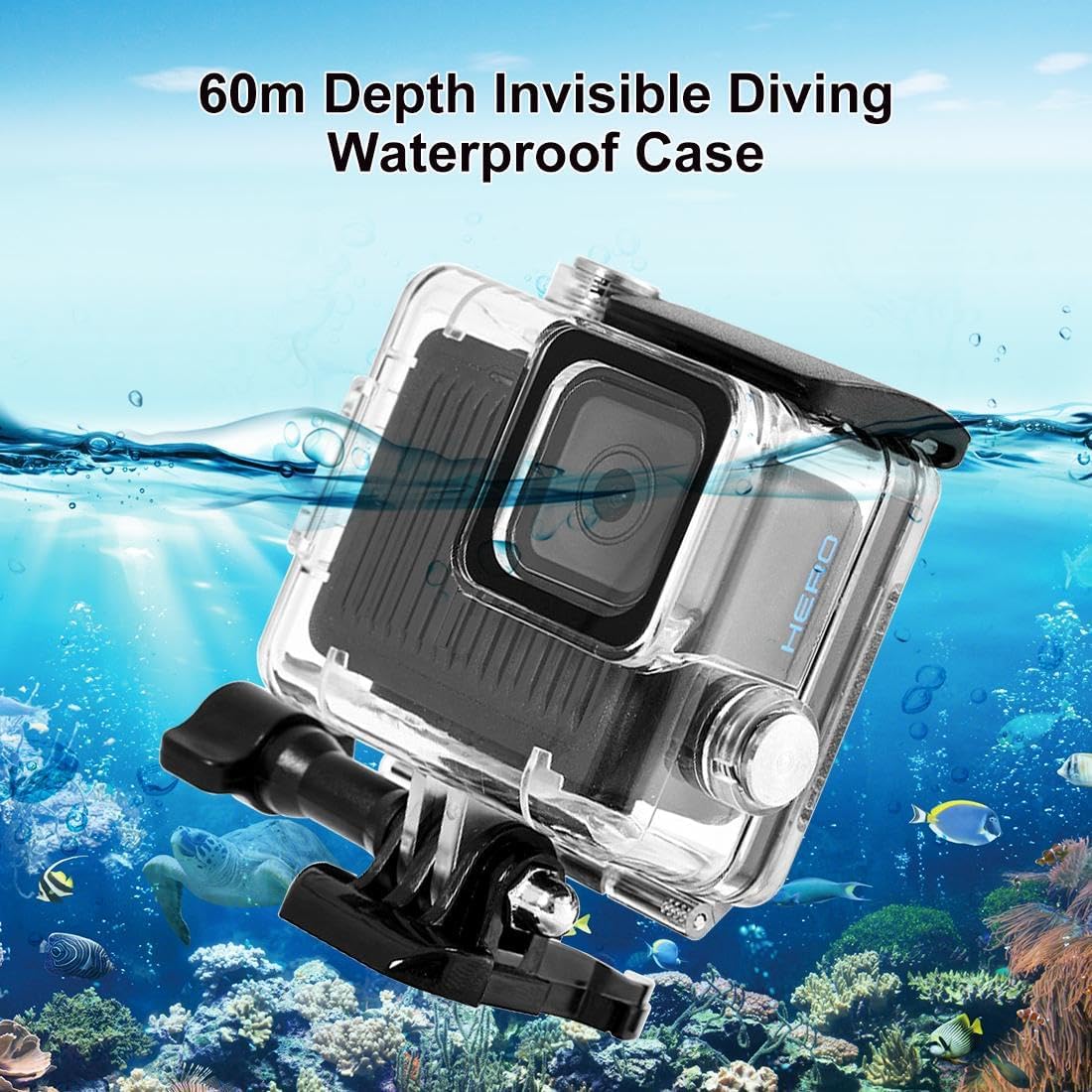 Waterproof Case for Go Pro Hero 4K, FotStdio 196ft/60m Underwater Diving Protective Housing Shell for Go Pro Hero 4K 2024 Compact Action Camera with Mount Accessories Kit