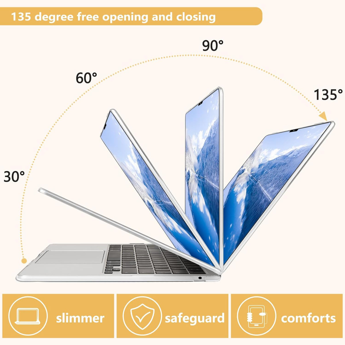 Compatible with MacBook Air 13.6 inch Case, M4 A3240/M3 A3113/M2 A2681 (Released 2025 to 2022), Hard Shell, Keyboard Cover, Screen Protector, Webcam Cover & Type-C Adapter, Vector Flower3