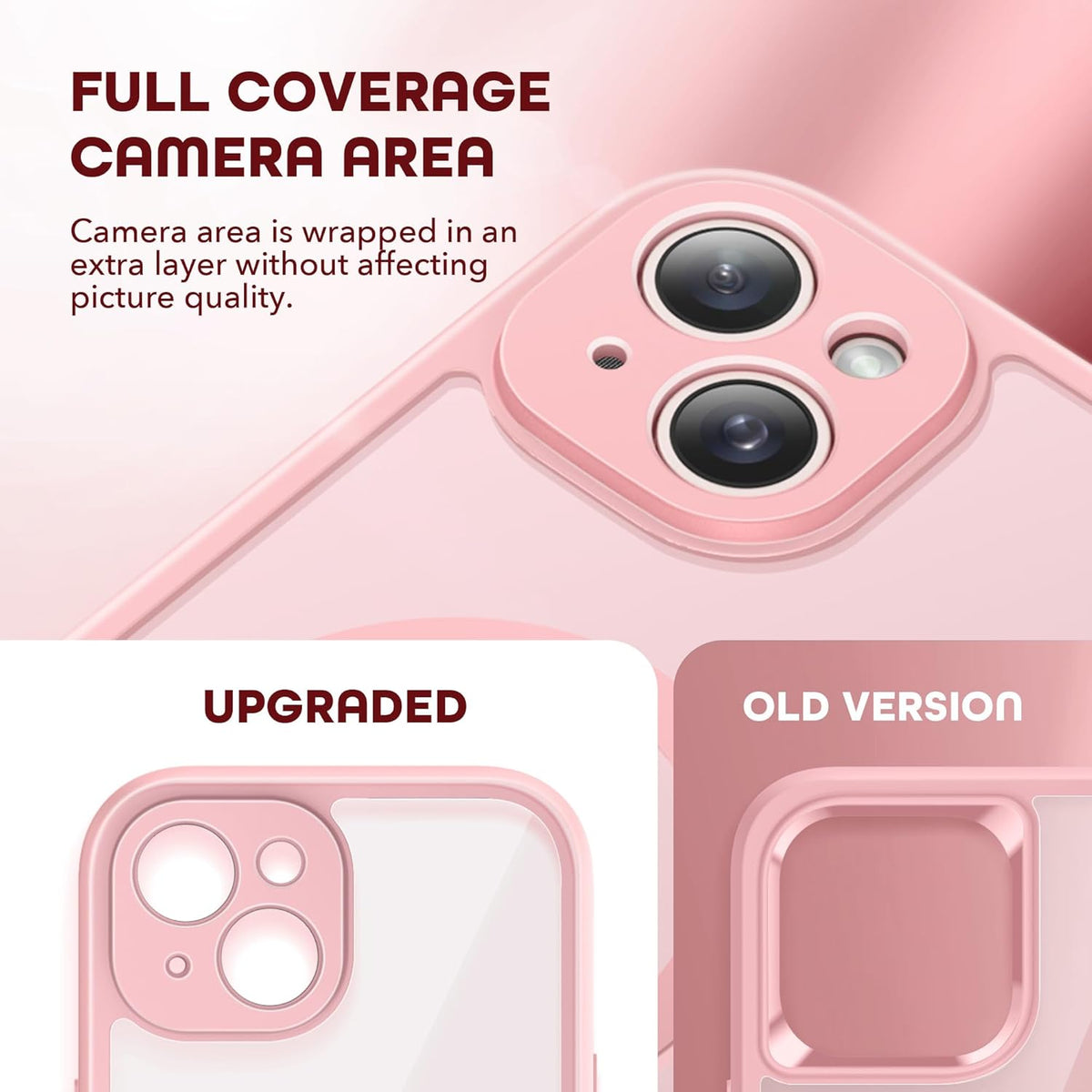 Magnetic for iPhone 15 Case, Compatible with MagSafe, Built-in Privacy Screen Protector and Camera Protection, Anti Spy Full Body Dustproof Shockproof Hard Phone Case 6.1", Pink