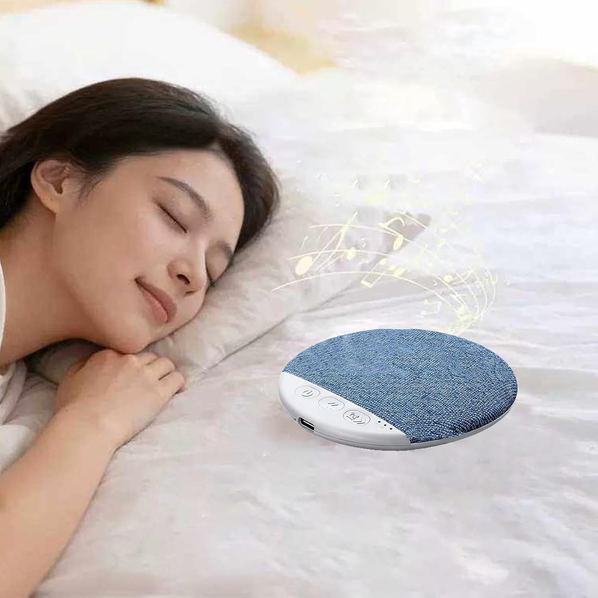Generic Under Pillow Speaker for Sleeping, Rechargeable Wireless Sound Machine with Timer, Ultra Thin White Noise