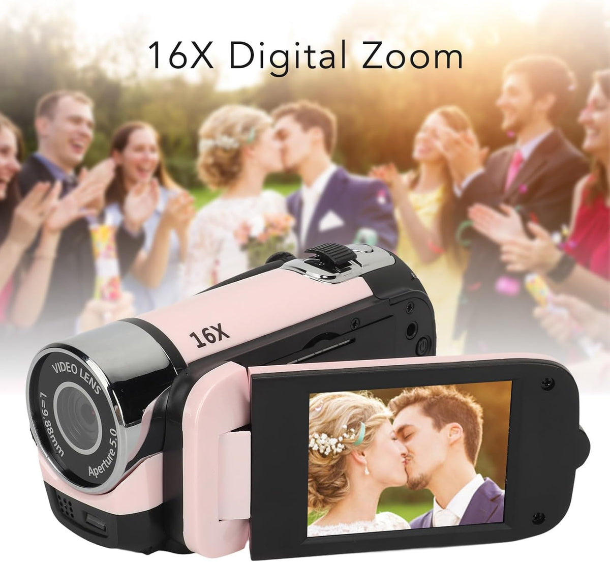 Focket 1080P 16MP 2.4in 16X 1020mAh 32GB Digital Camera, FHD Vlogging Camera with Flip Screen, Digital Zoom, Flash