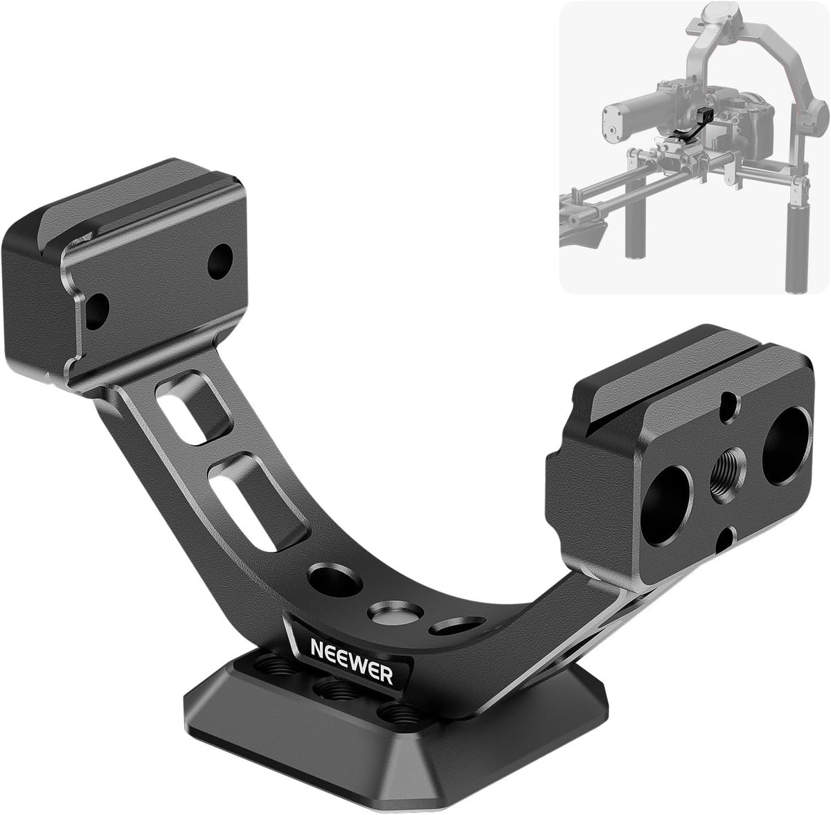 NEEWER Mount Adapter for RS3 & RS4, Arca Type Quick Release Plate with NATO Rail Compatible with DJI RS 3 RS 4 Gimbal Stabilizer Compatible with SmallRig Shoulder Rig V Mount Battery, GA030