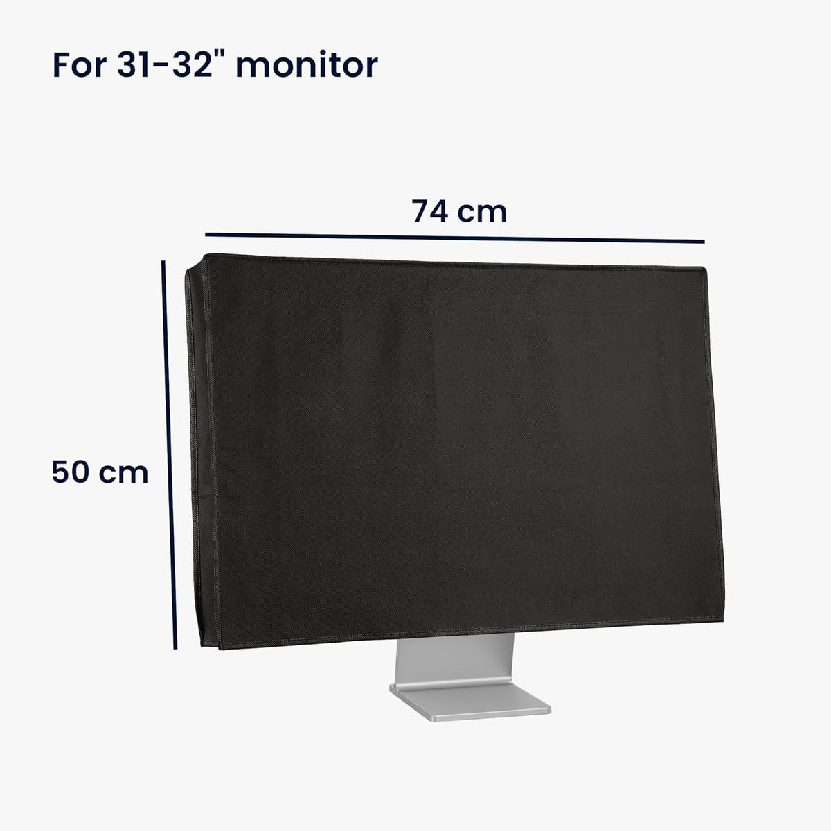 31-32" kwmobile Monitor Cover Compatible with monitor - Dust Cover Computer Screen Protector - Black