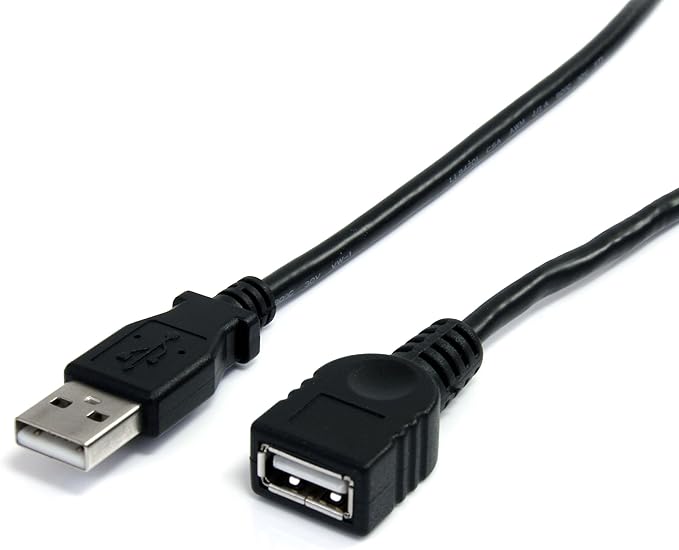 StarTech 10ft USB 2.0 Extension Cable, USB-A M/F, Black (USBEXTAA10BK)