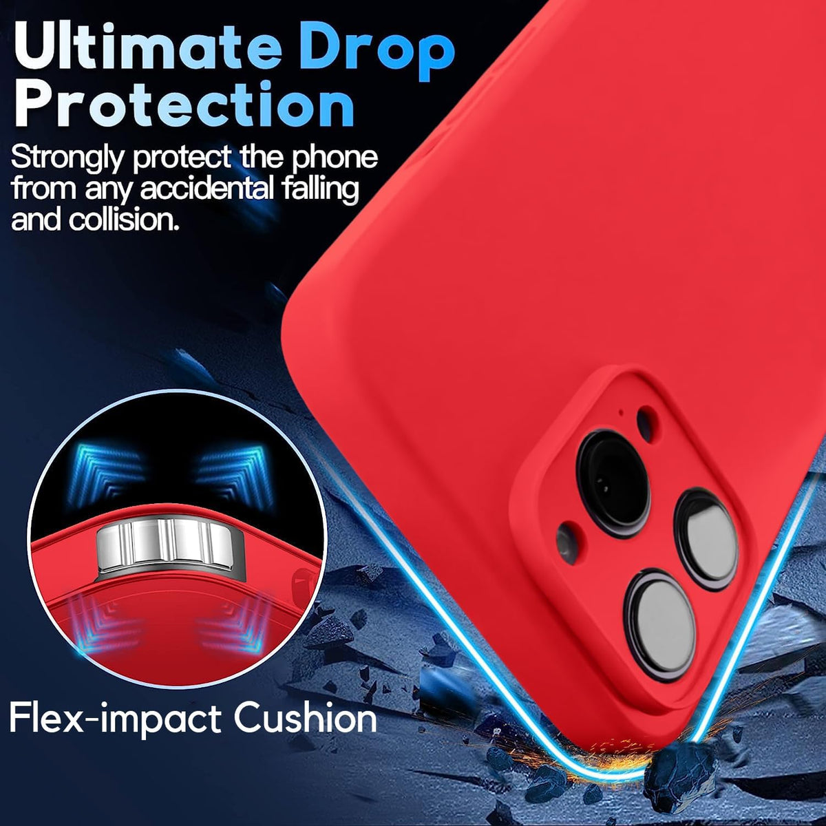 Blaspins Crossbody Lanyard Strap Case for iPhone 13 Mini, Neck Cross Body, Adjustable Holder Removable, Drop Protection Shockproof, Hands-Free Silicone Case 5.4 inch, 150 cm Strap, iP13mini - Red