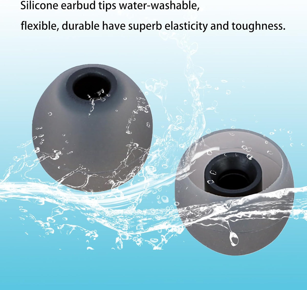 Earbud Replacement Tips Silicone Earbud Tips Ear Tips Fit Most in-Ear Earbuds(Inner Hole 3.8mm -5.1mm) Headphone Earbud Rubber Tips Eartips 9 Pairs S M L
