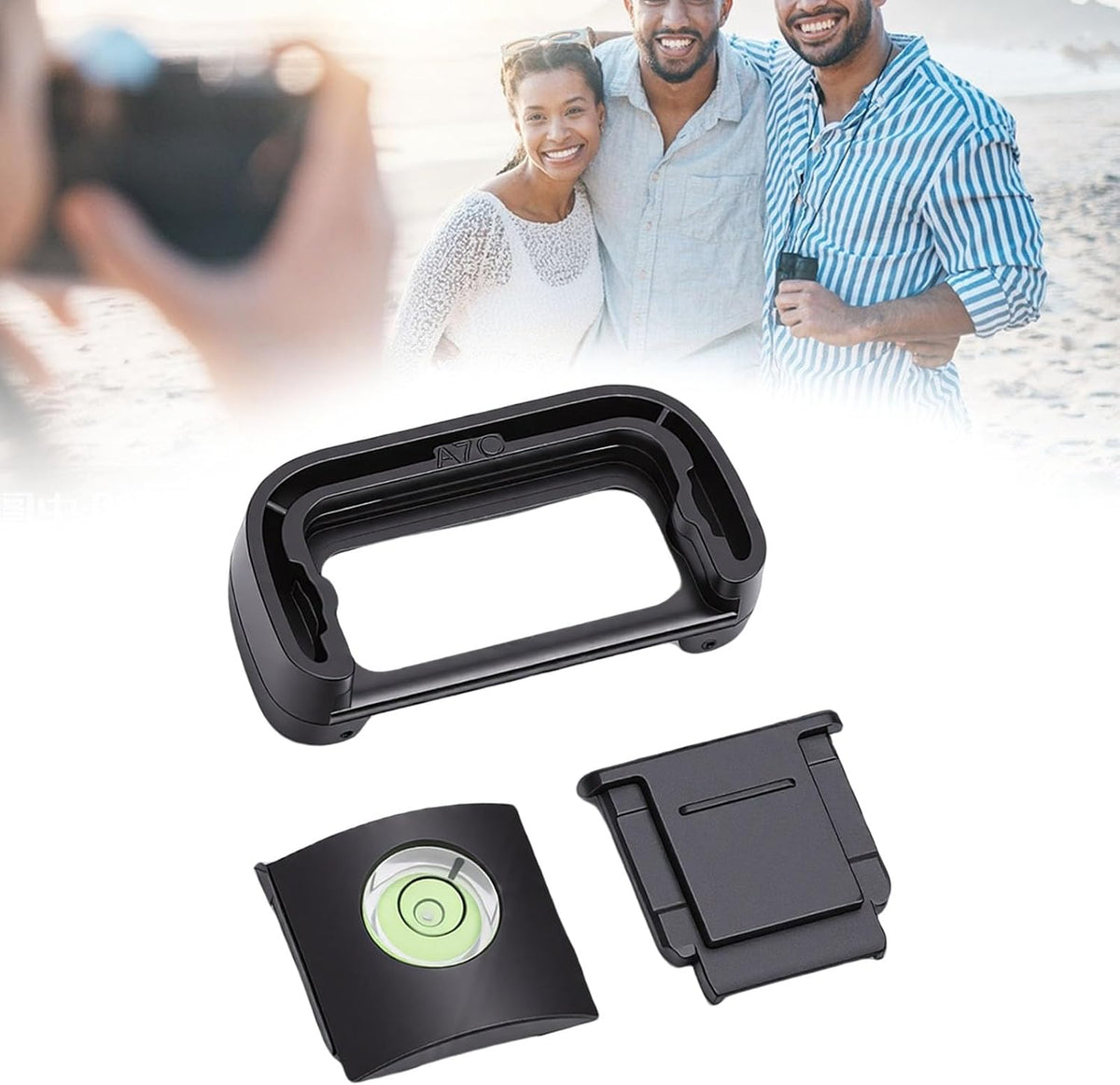 A7C Camera Eyecup Viewfinder Eyepiece, Hot Shoe Cover Protector Cap with Bubble Spirit Level, Fit for Camera