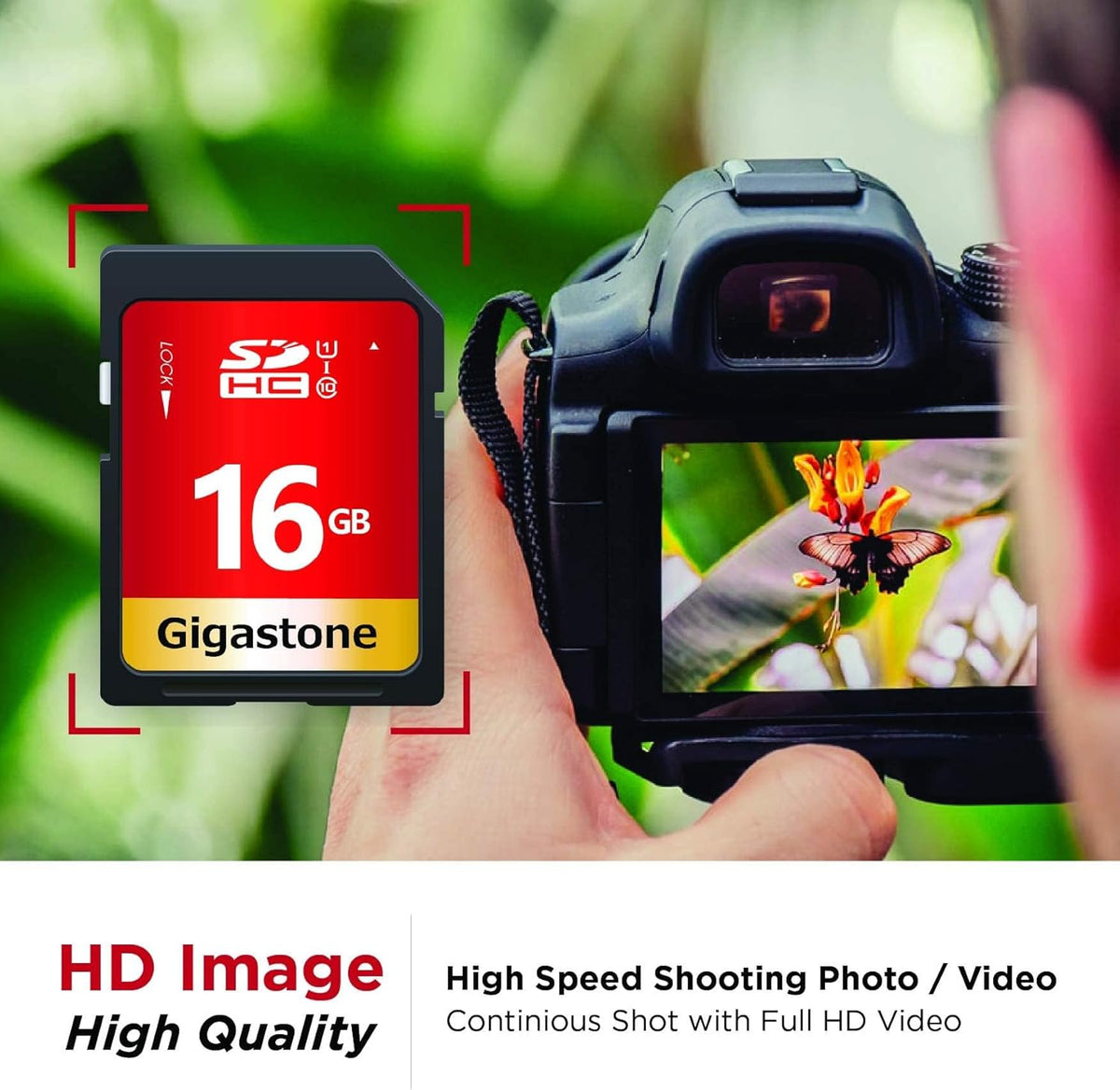 GIGASTONE 16GB SD Card 20-Pack UHS-I U1 Class 10 SDHC Memory Card High Speed Full HD Video Compatible with Canon Digital Camera, SPYPOINT TACTACAM WOSPORTS Trail Camera, with 20 Mini Cases