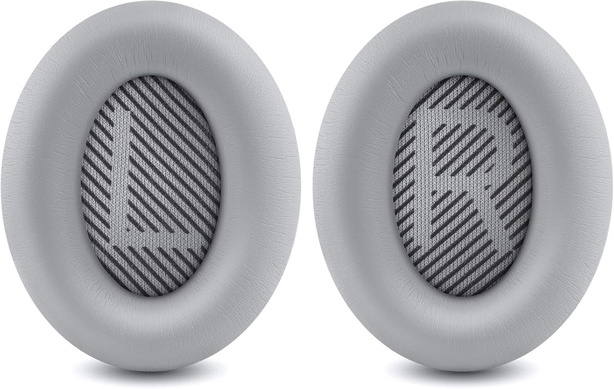 Professional Replacement Ear Pads for Bose QuietComfort 35 QC15 QC25 QC2 QC35/ Ae2 Ae2i Ae2w SoundTrue & SoundLink Over-Ear/Around-Ear Headphones/Soft Protein Leather (Silver)