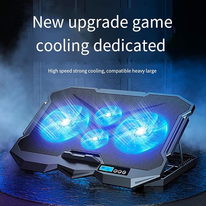 Laptop Cooling pad for Asus Eye Care Gaming laptops Laptop Cooler with 4 Fans LCD Display Screen 4 Height 2 USB-A Port Laptop Stand