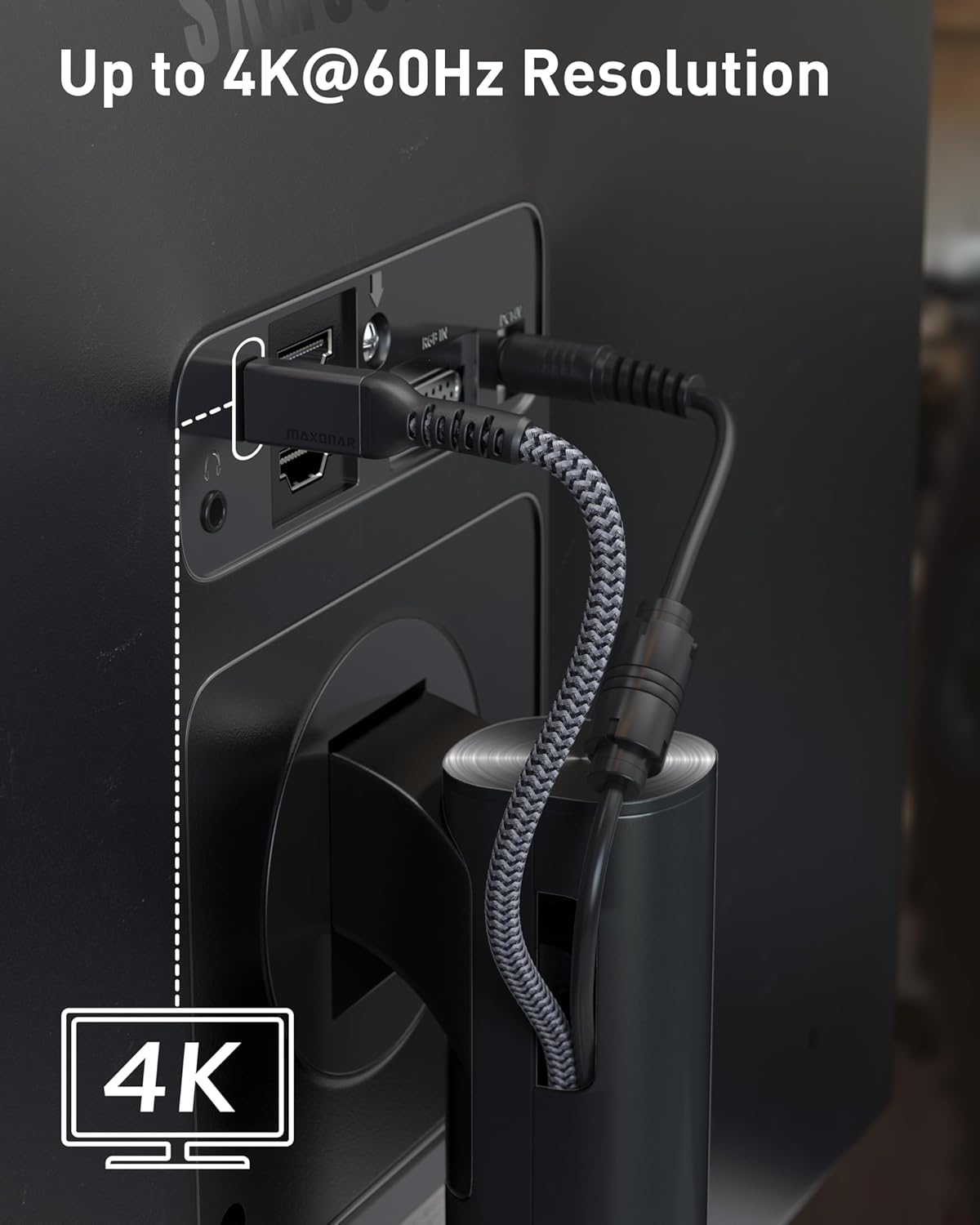 Maxonar 16.5FT Thunderbolt 4 Cable with 20Gbps Data Sync/100W Charging and 4K@60Hz for Thunderbolt 4/3, USB4, and USB C Devices