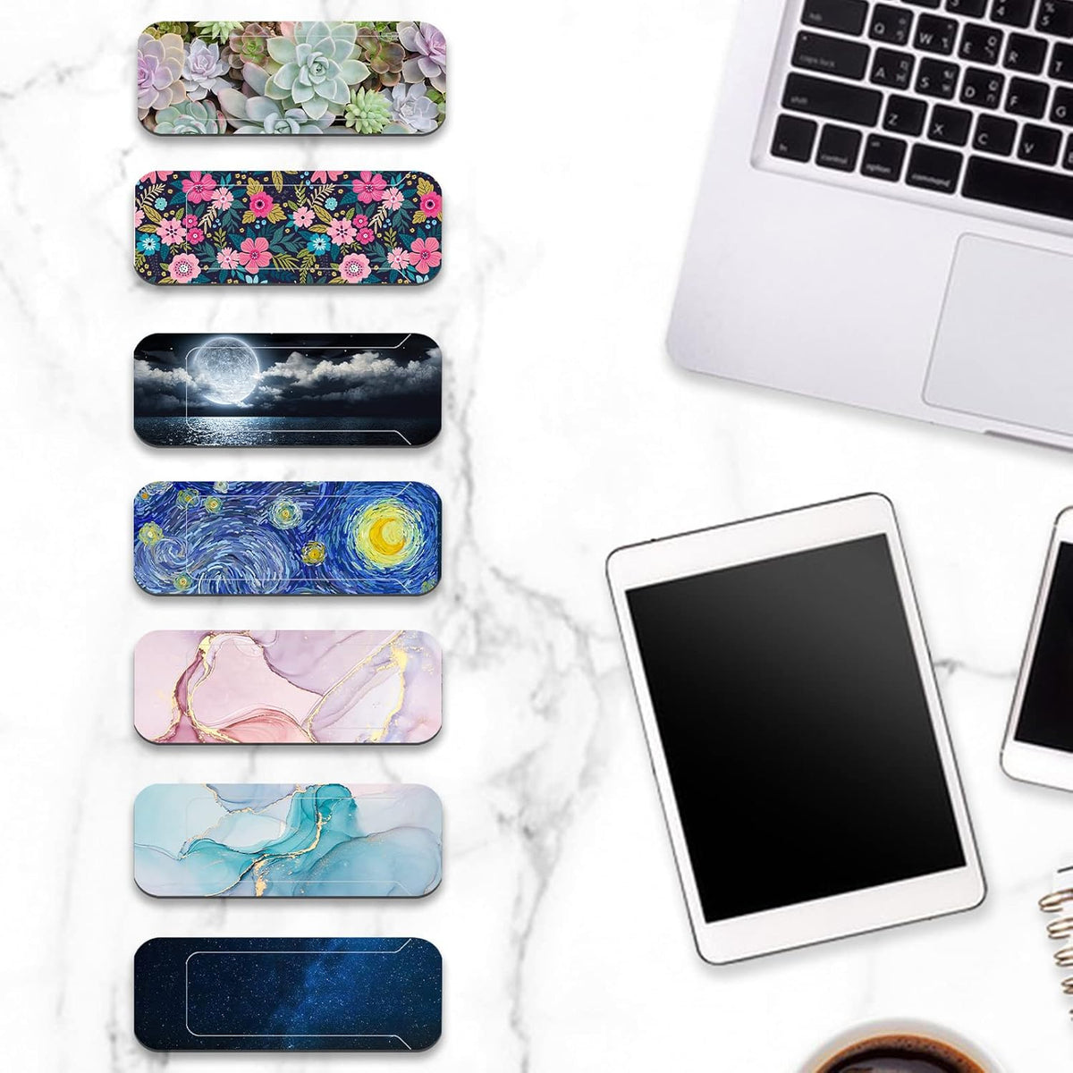 Webcam Cover, 3 Pieces, Laptop Camera Cover, Privacy Shielding Capacity is Twice as Big as The Traditional, Suitable for Computer Mobile Phones, laptops, Tablets and so on (Flower 1)