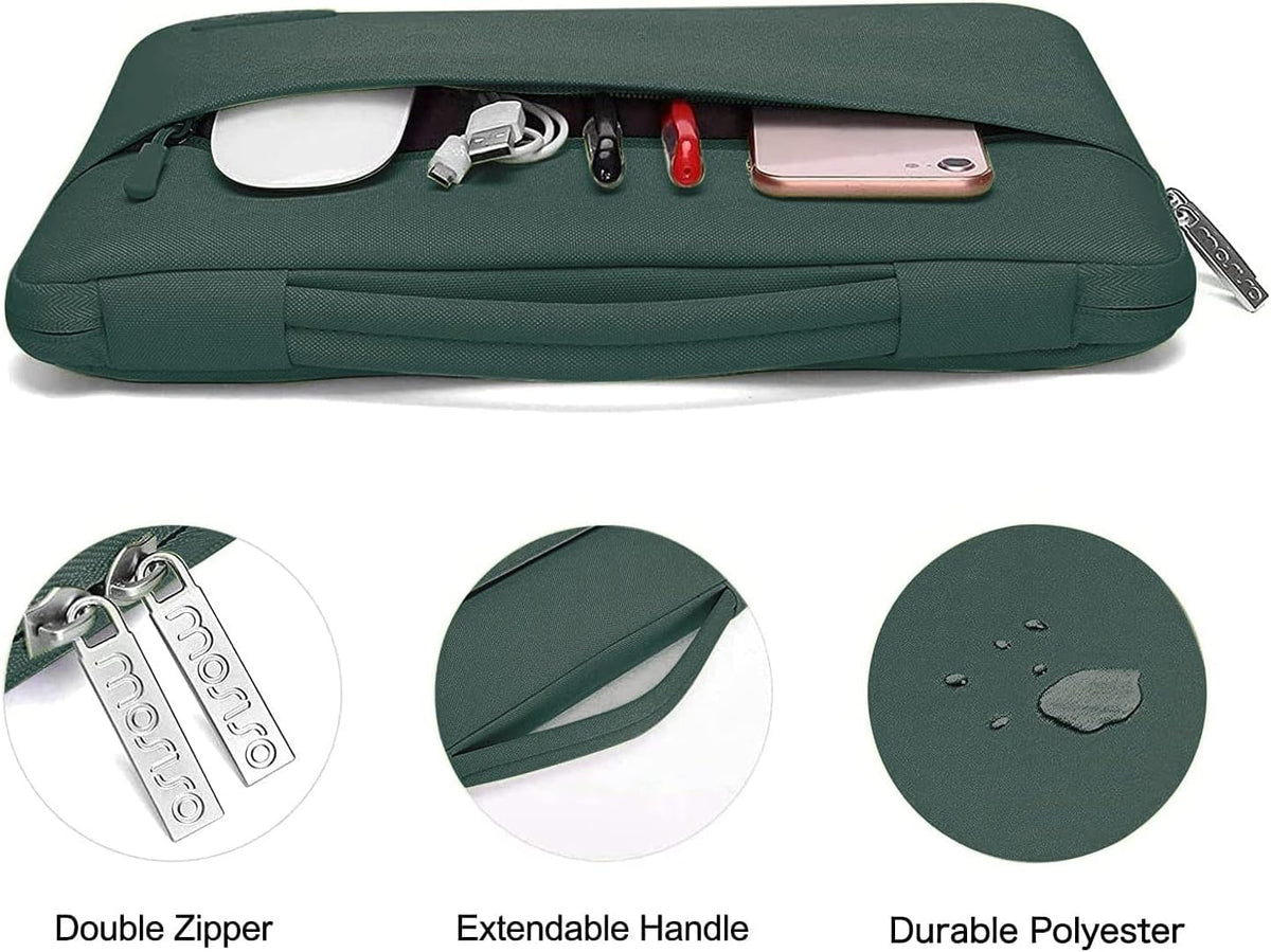 MOSISO Compatible with MacBook Air 13 inch Case 2025 2024 2023 2022 M4 A3240 M3 A3113 M2 A2681, Hard Shell&Sleeve Bag&Keyboard Skin&Webcam Cover&Screen Film for MacBook Air 13.6 inch, Emerald Green