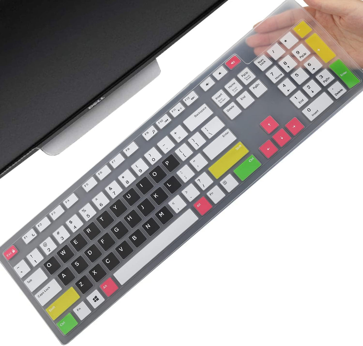 Keyboard Cover Skin for Dell KM636 KB216 KB216t KB216d KB216p Wired & Wireless Keyboard, Dell Optiplex 5250 3050 3240 5460 7450 7050, Dell Inspiron Desktop 24" 27" 5400 5490 7700 7790 3475 3670 3477