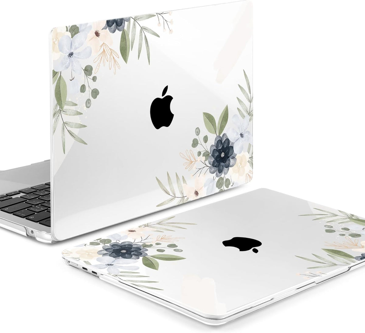 MEEgoodo for M4/M3/M2 MacBook Air 15.3 inch Case 2025 2024 2023, Case Fit Model (A3241/A3114/A2941) for MacBook Air 15 inch, Laptop Hard Shell with Keyboard Cover, Vintage Floral