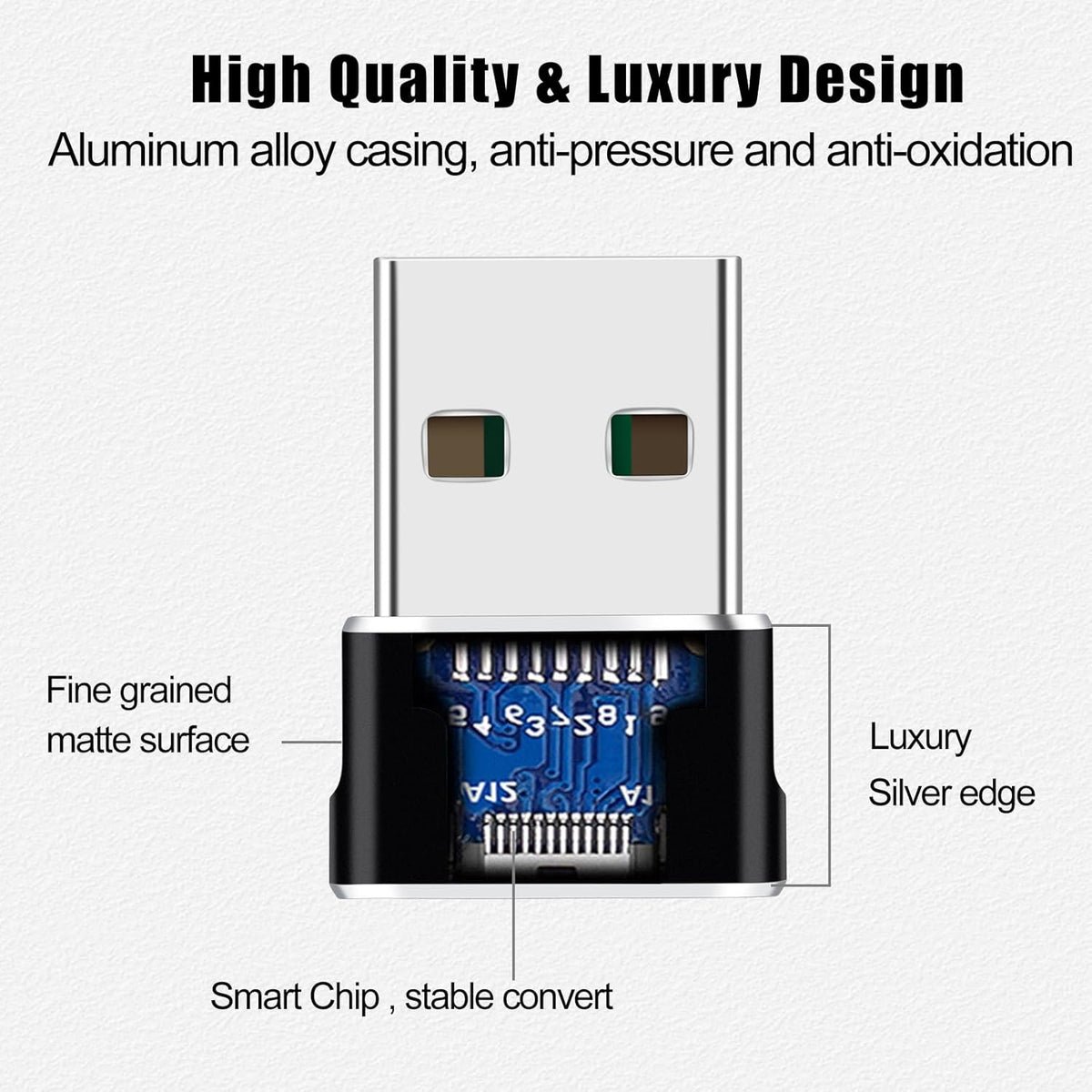 USB to USB C Adapter 4 packs for iPhone Fast Charging, Transfer and Type C OTG convert. USBC to A Compatible with iPhone 16 16e 15 Plus Pro Max,iPad Pro Air 4 Mini 6 almost USB devices
