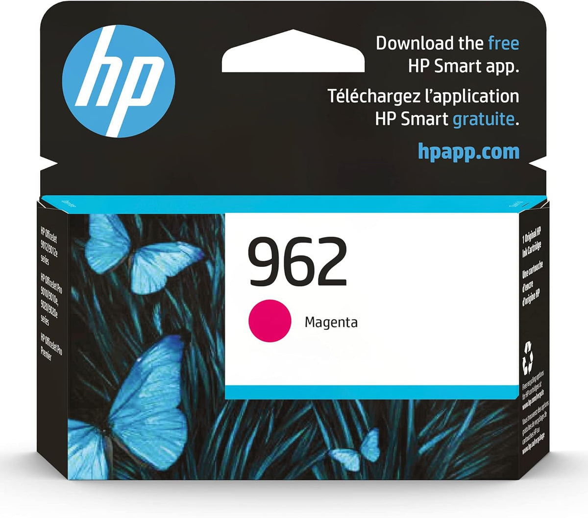 HP 962 Magenta Ink Cartridge | Works with HP OfficeJet 9010 Series, HP OfficeJet Pro 9010, 9020 Series | Eligible for Instant Ink | 3HZ97AN