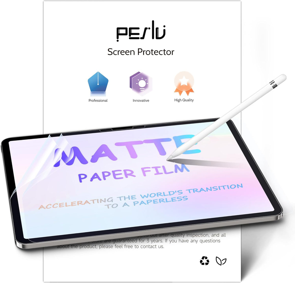 2 Pack Like Paper Screen Protector for iPad Pro 11 Inch 5th (2024, M4), Matte Anti Glare PET Film/Blue Light Filter Eye Protection Cover/Drawing & Writing Feel Like on Paper