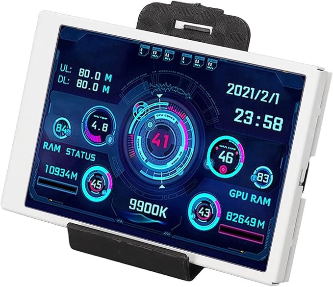 Computer Temp Monitor 320x480 Mini Screen PC Sensor Panel Display for Office (White)