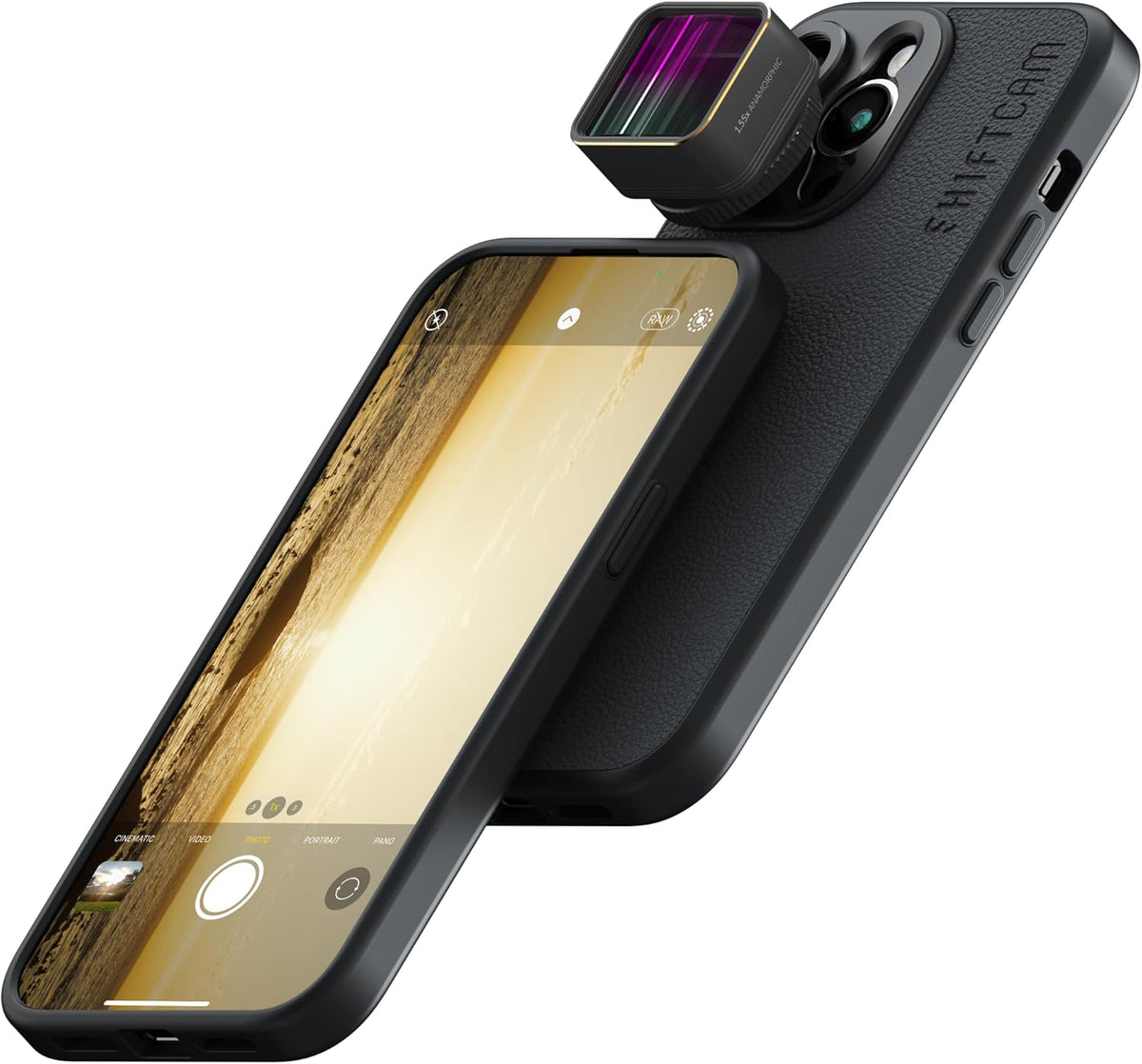 Shiftcam | LensUltra 1.55x Anamorphic Lens - 1.55x Magnification, 120° Angle - Plunge into Ultra-Wide Aspect Ratio, Signature Lens Flare, Dreamlike Depths, Superior Sharpness, Premium Design