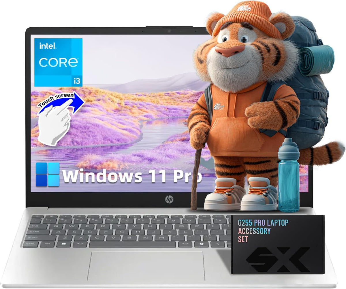 HP 2025 15.6" Touchscreen Laptop Computer, Intel Core i3-1315U(Up to 4.5GHz), 64GB RAM, 2TB SSD, Windows 11 Pro, Copilot AI, HD Display, Wi-Fi 6, Bluetooth 5.3, w/Accessories for Business & Student