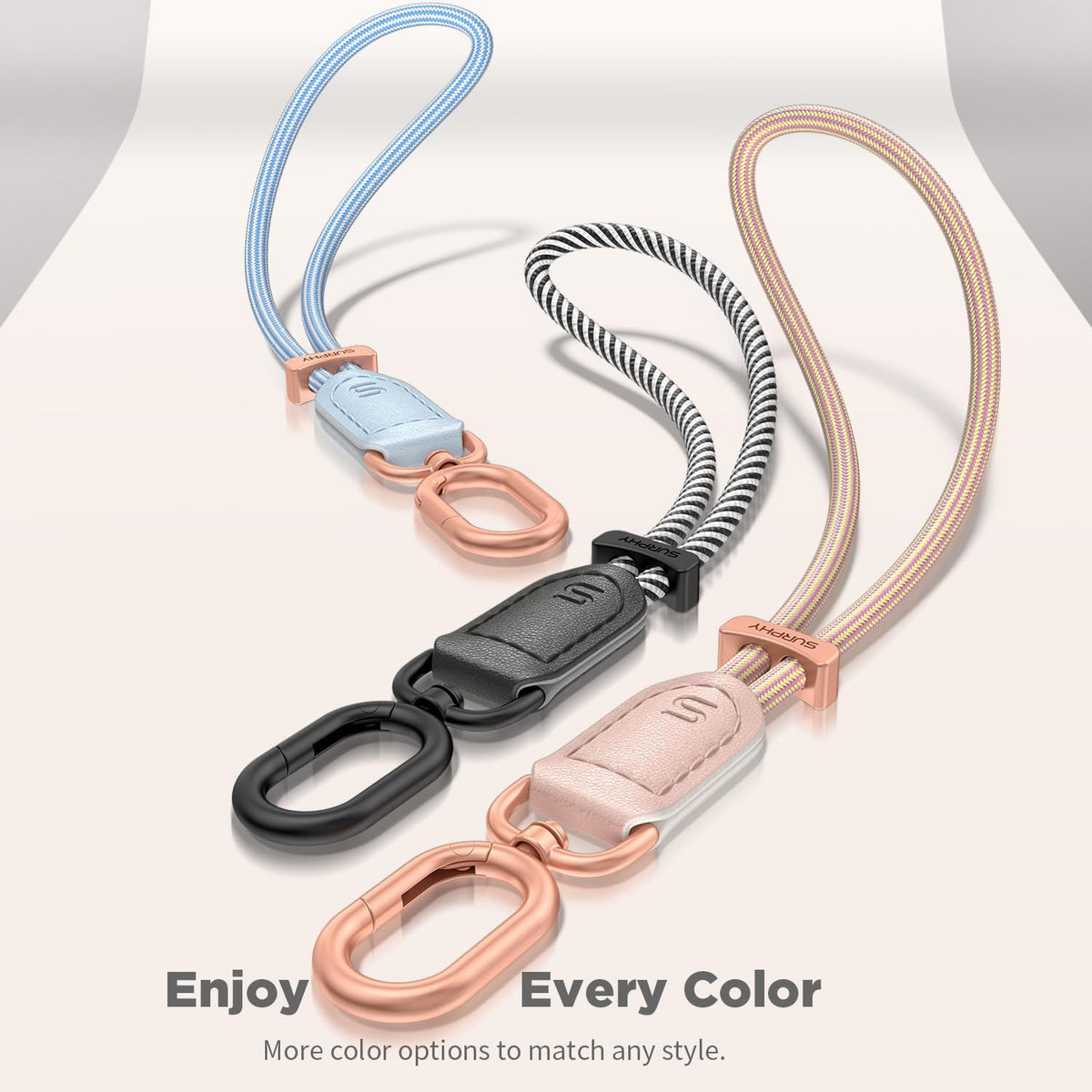 SURPHY Phone Wrist Strap, Keychain Wristlet, Phone Strap Charm with Tether Tab, Cellphone Lanyard Wrist, Key Chain for Women
