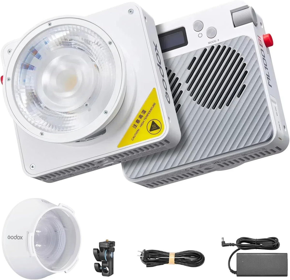 Godox ML100Bi Bi-Color LED Video Light, 120W 34300Lux@1M CRI 97+ TLCI 98+ 2800K-6500K, 11 FX Effects Photography Light, Portable LED Continuous Light