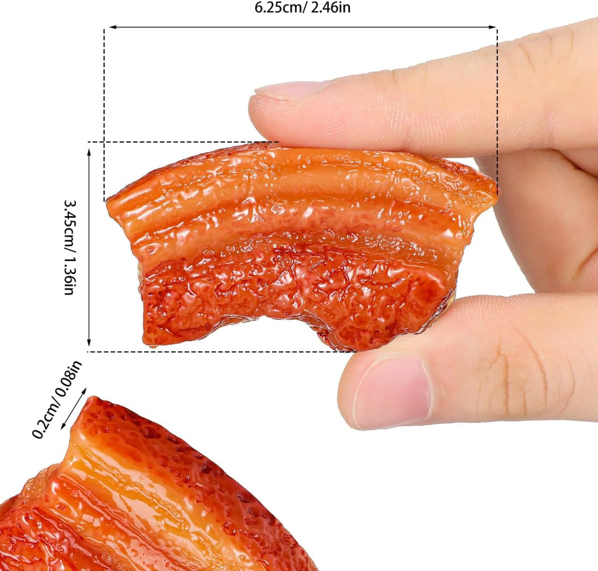 5pcs Vaguelly Realistic Food Props Meat Model Simulation Bacon Toy Lifelike Decoration