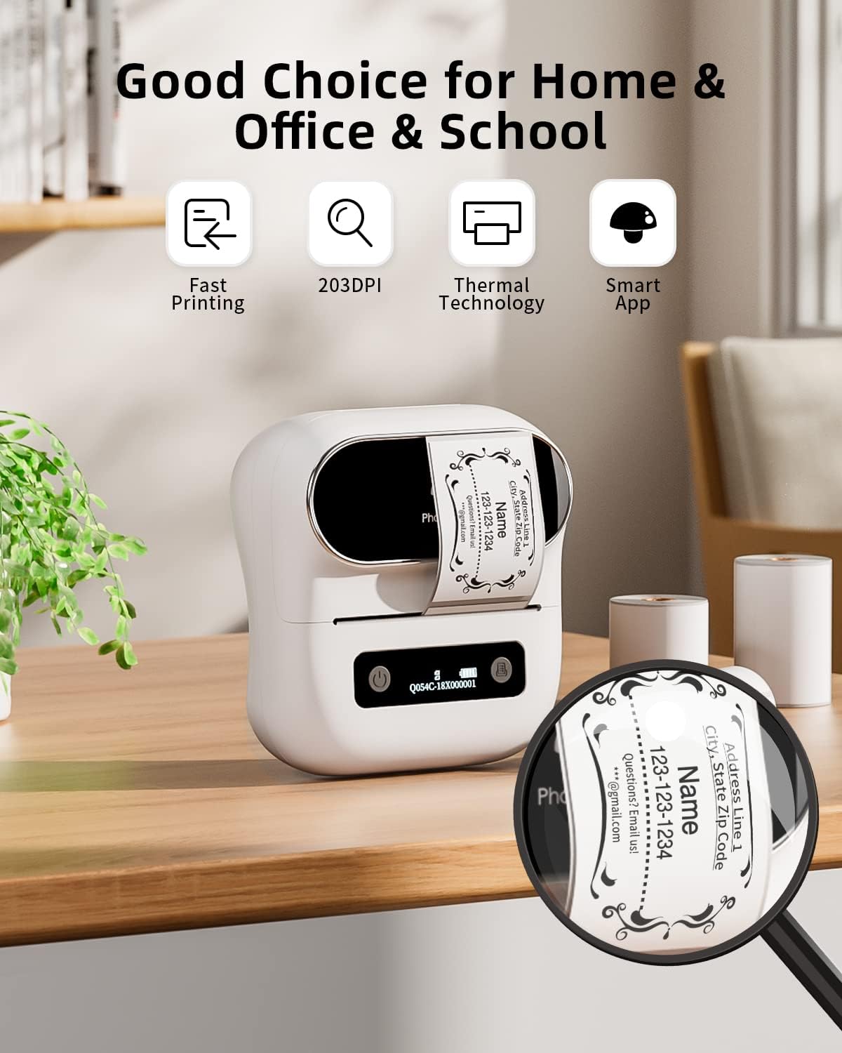 Phomemo Label Maker, M220 Barcode Printer, Thermal Bluetooth Label Printer for Address, Clothing, Warehouse, Mailing,Compatible with Phone & Laptop