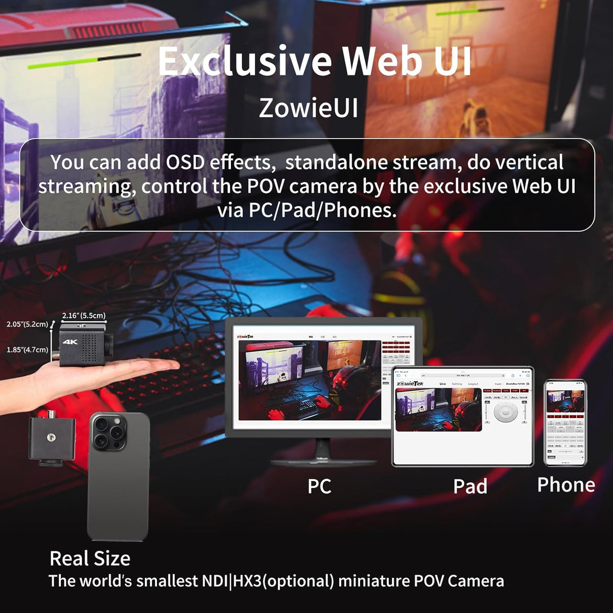 4K Native NDI|HX3 POV Box Camera PoE, Simultaneously HDMI & SDI Output, RTSP/RTMP(s)/SRT, Standalone Live Streaming to YouTube/Facebook/Twitch for Webcast, Meeting, Teaching & Gaming (M12 AF)