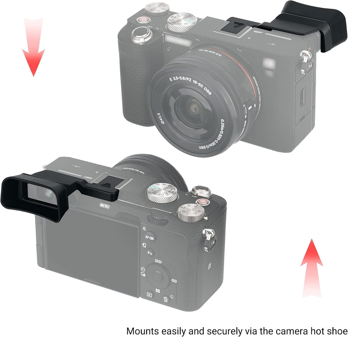 A7C A7 A7C A7CR] KIWIFOTOS Soft Silicone Extended Viewfinder Eyecup Eye Cup Eyepiece for Sony C Camera, Install via