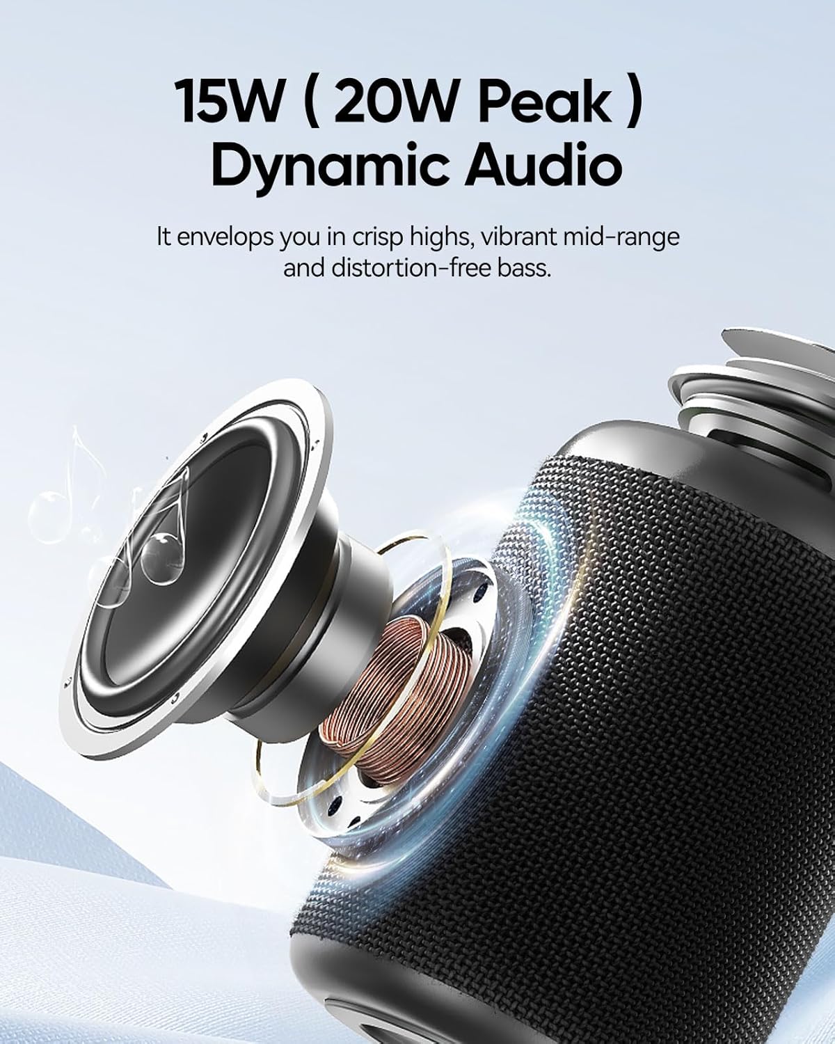 Portable Bluetooth Speaker with Lights, Stocking Stuffers, Powerful Crystal Clear Sound, IPX5 Waterproof, All Day Playtime, BT 5.3, TWS Paring, Small Wireless Speaker for Outdoor, White Elephant Gifts