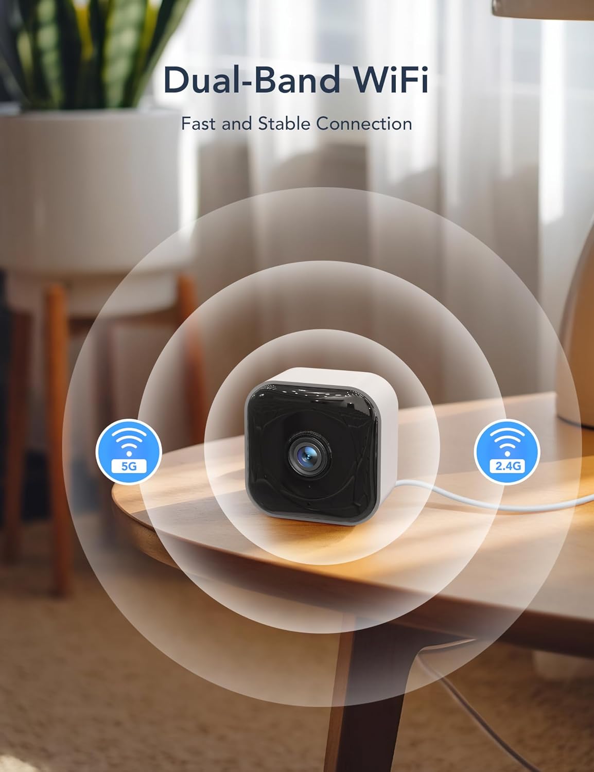 GNCC 2K 2.4G/5G 2 4Pack Cameras for Home Security Indoor, Pet Cam with Phone App, Mini Dog Camera w/Motion Detection