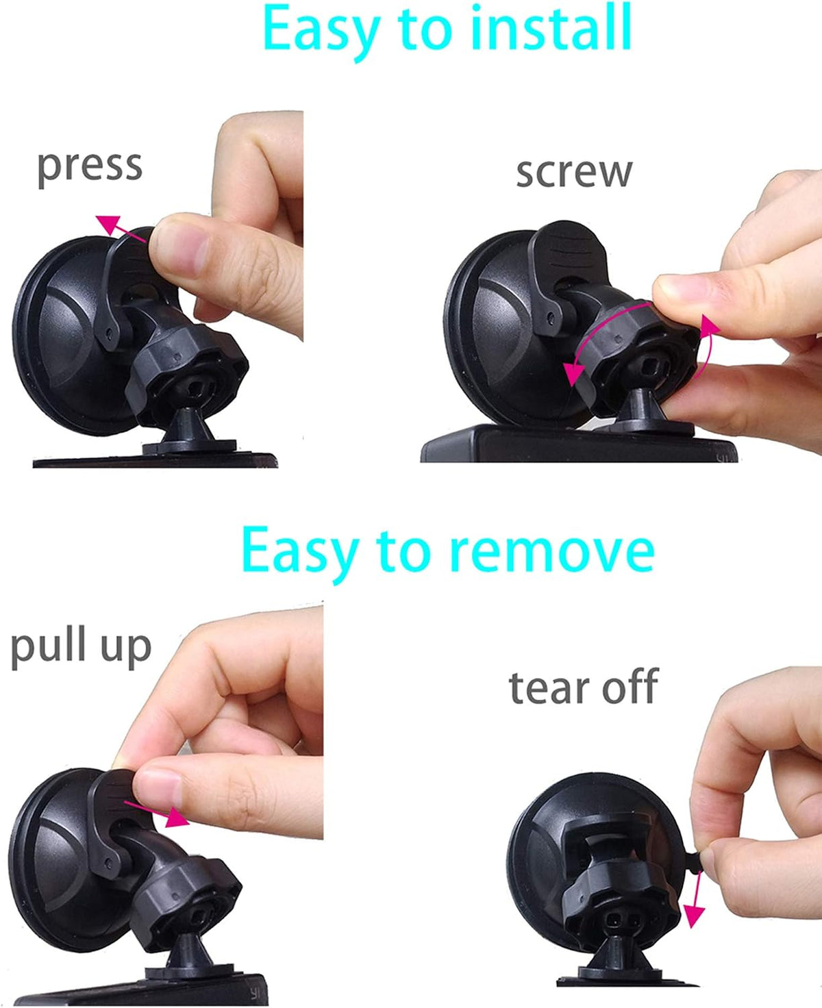 Glucrean 2 Dash Cam Mount Compatible with APEMAN Dashcam, Suction Mount Easy to Install and Use, Replacement Screen