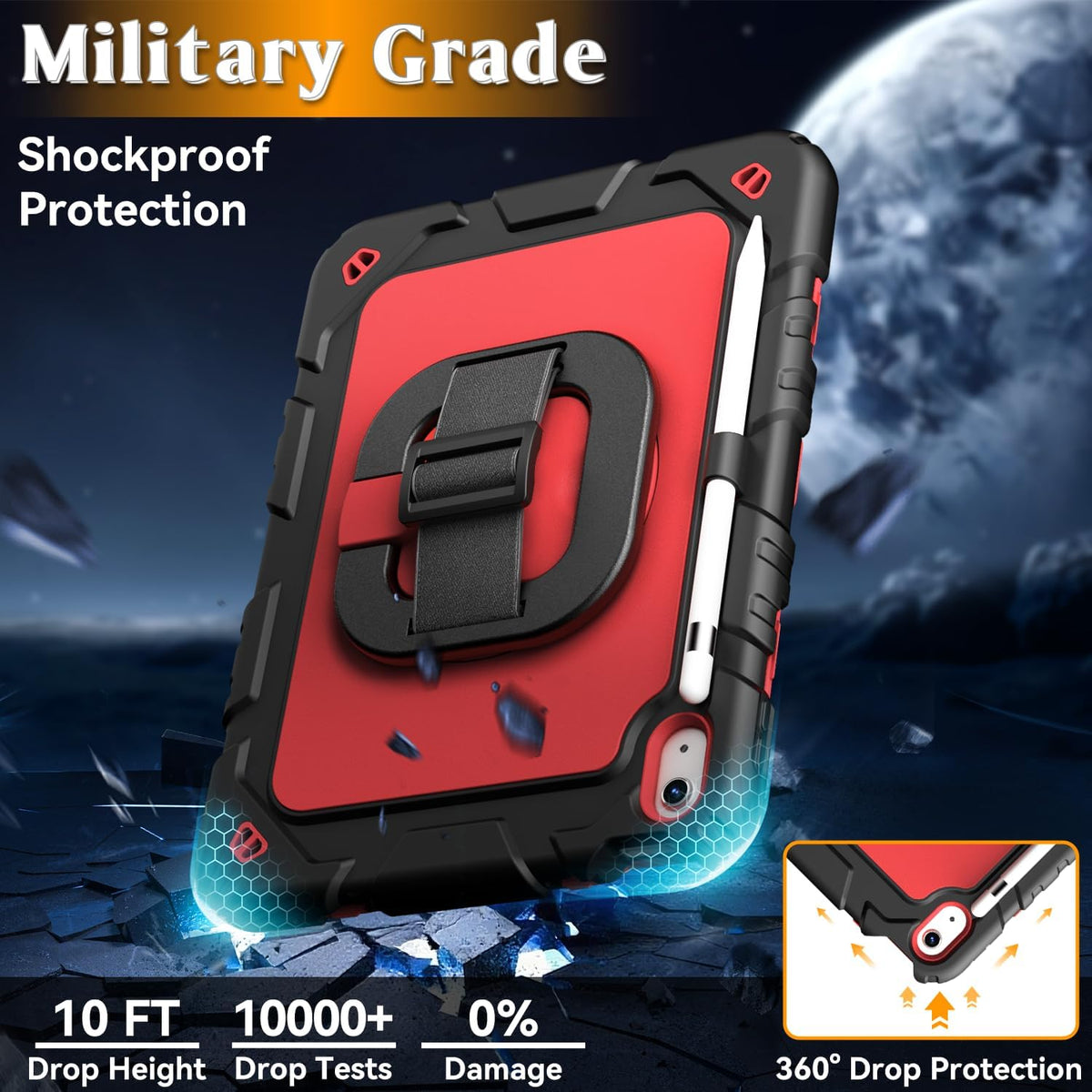 Grifobes A16 11th/10th 2025/2022, 11 Inch/10.9 Inch 360Rotate for iPad Generation Case for iPad Case Cover with Screen