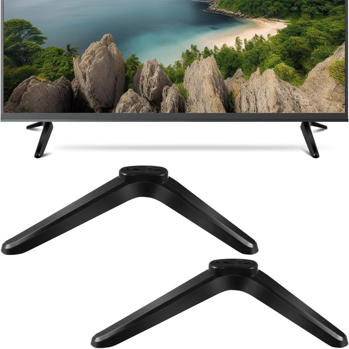 GLEAVI 32-55 Inch Universal Tv Mount Stand for Tvs Tabletop Tv Holder with Stable Non-Slip Base and Screws Easy