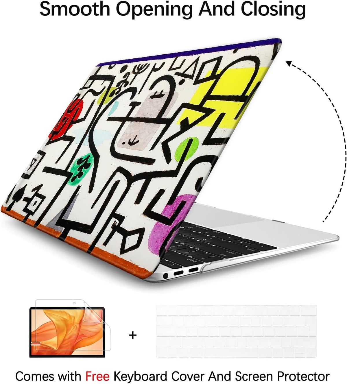 Compatible with MacBook Pro 13 inch Art Case Skin, 2022, 2021, 2020-2016 Release A1706/A1989/A2159 Abstract Hard Shell with Keyboard Cover & Screen Protector (Picture of A Journey by Paul Klee)