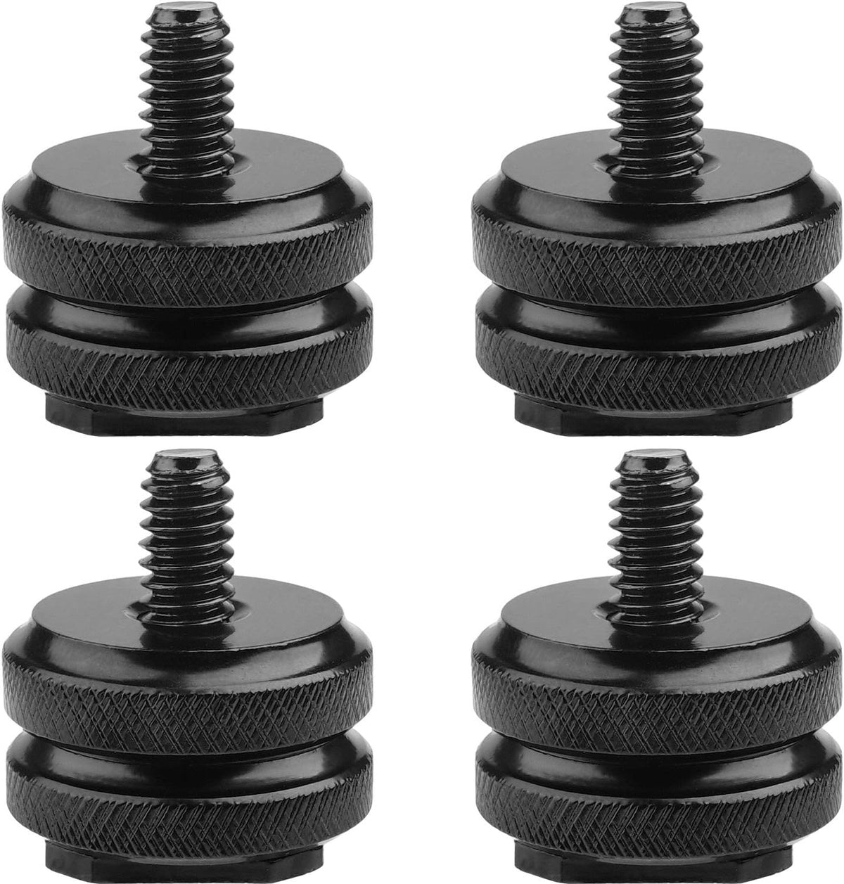 1/4"-20 (Pack 4) Camera Hot Shoe Mount to Tripod Screw Adapter,Flash Shoe Mount for DSLR Camera Rig