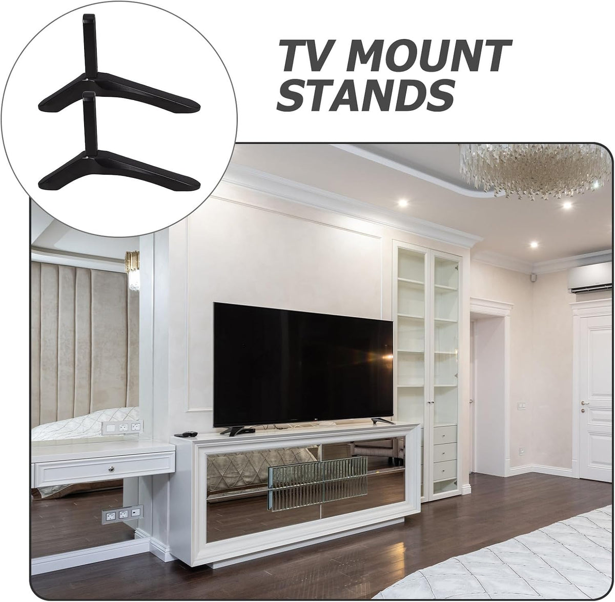 DOITOOL Universal TV Stand Tabletop Base with Screws Television Base Stand for LED LCD Tvs Compatible with Multiple