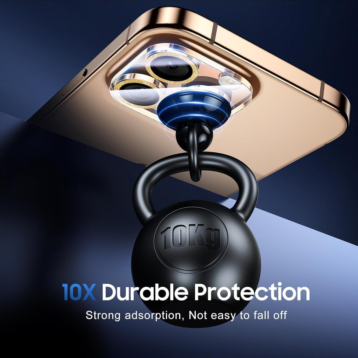 UniqueMe for 3 Pack iPhone 16 Pro/iPhone 16 Pro Max Camera Lens Protector - [Drop Protection] [Case Friendly] 9H Tempered Glass Camera Cover Screen [Update New Version] - Gold