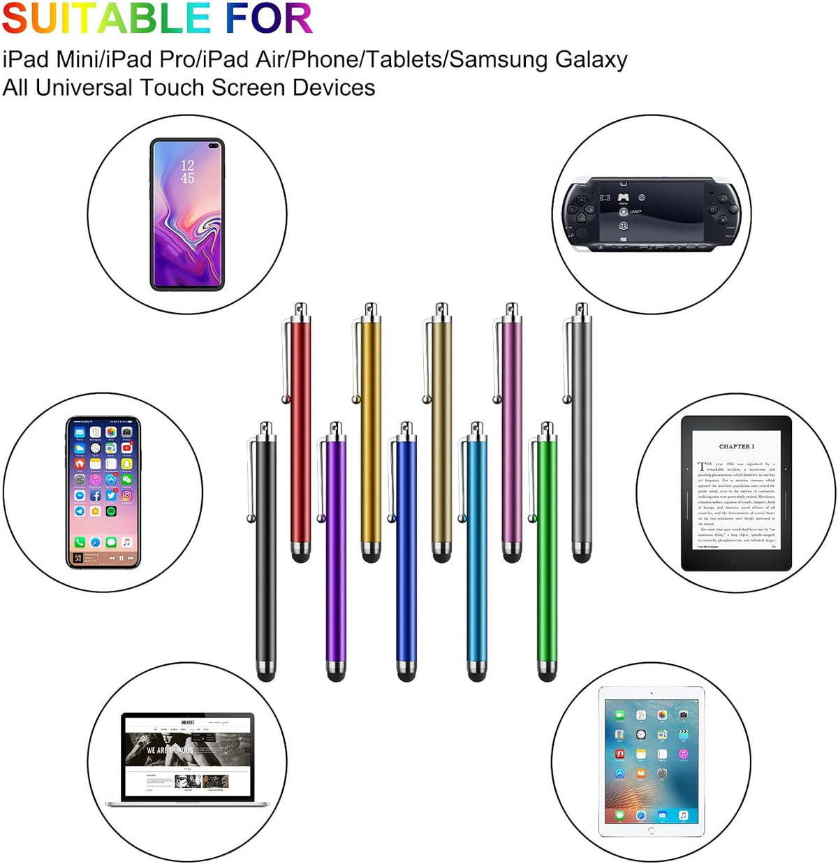 Stylus Pens for Touch Screens,SLKIJDHFB 20 Pack Universal Capacitive Touch Screen Pens for iPad,Tablets,Samsung Galaxy,Smartphones,All Universal Touch Screen Devices
