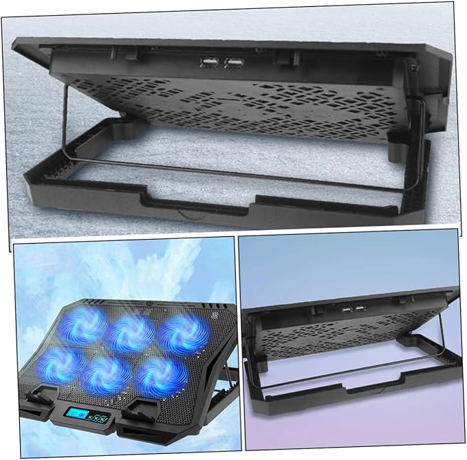 Laptop Stand Cooling Fan Laptop Cooler Holder for Ergonomic Use Office Sturdy Design to Reduce Neck Strain and Comfort