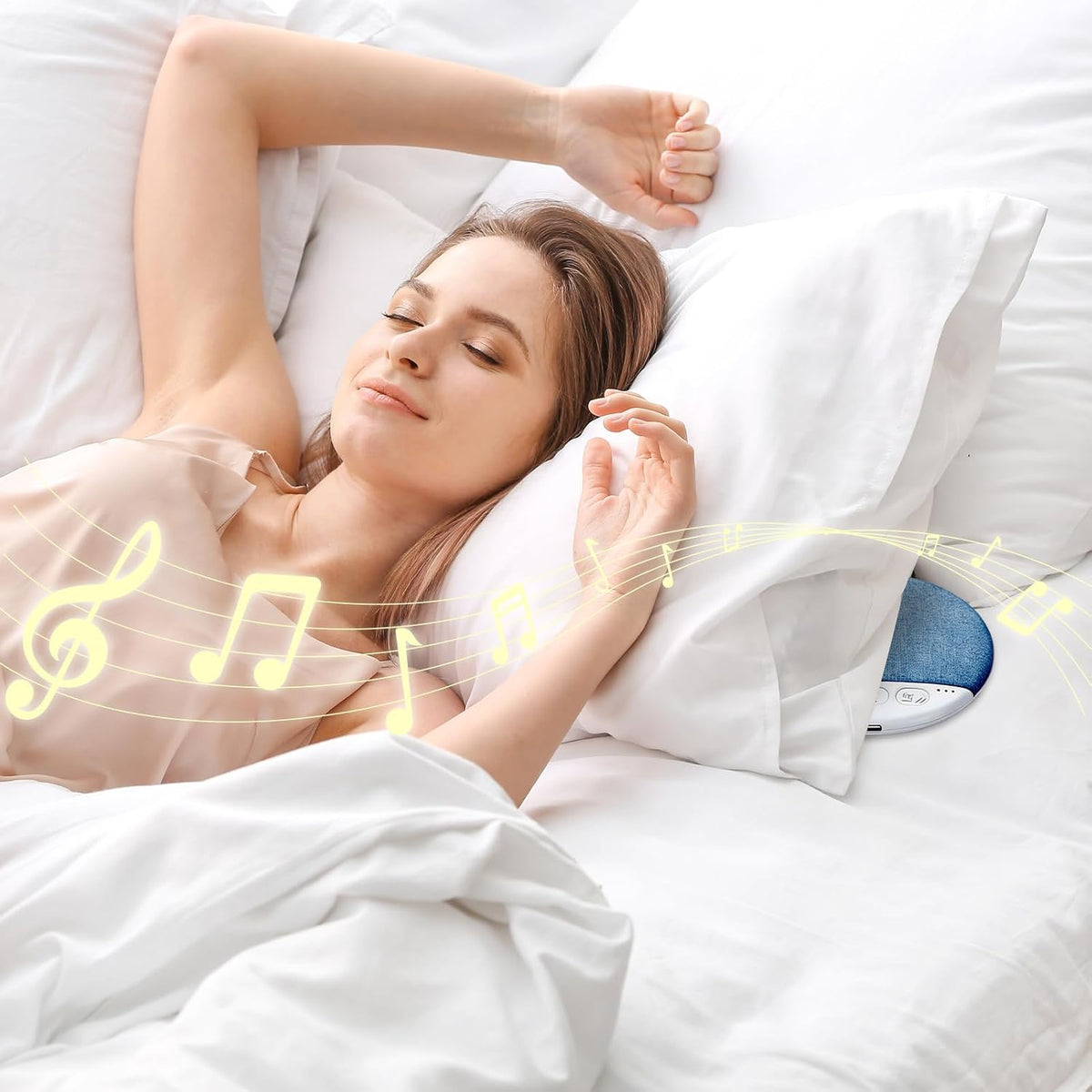 Generic Pillow Speaker - Sleep Headphones with White Noise Timer | for Bed Bedroom Bedside Meditation Home Hotel